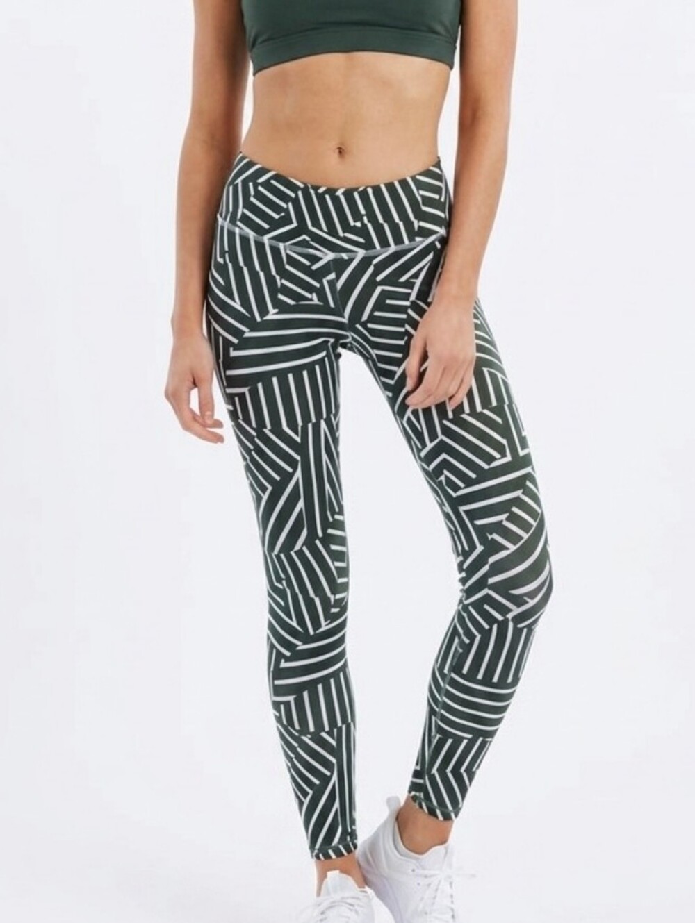Women's 213 Apparel Green and White Legging